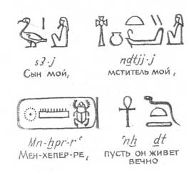 Предложение, записанное иероглифами
